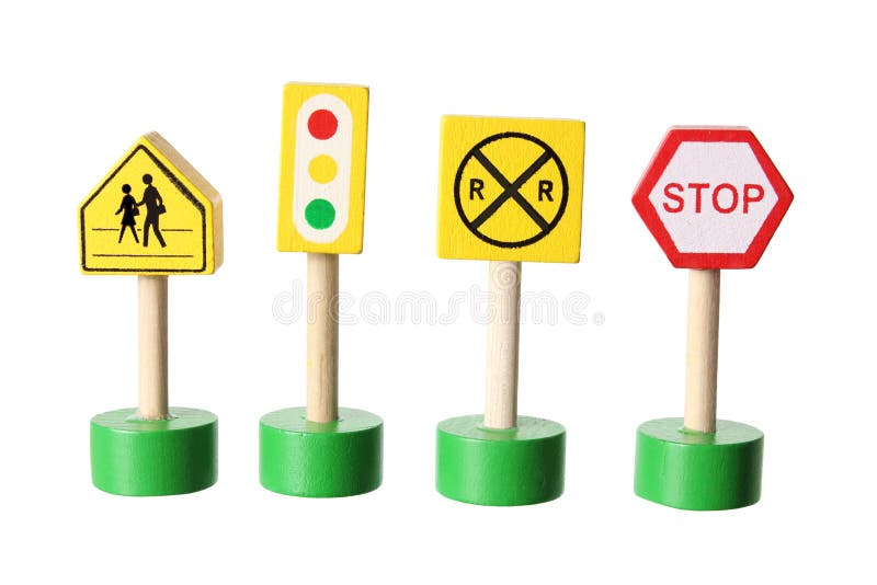 Mini Toy Traffic Road Signs Plastic Sign Playing Model Car Educational Toys YW 