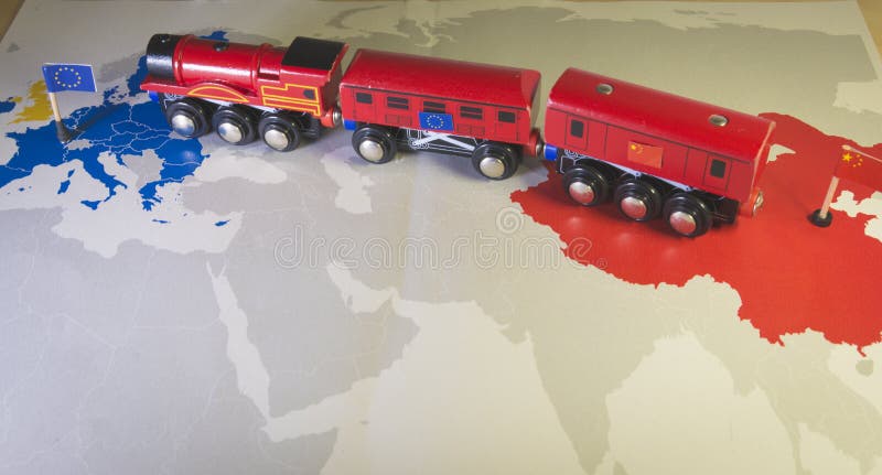 Toy train connecting Europa and China. Yidaiyilu project