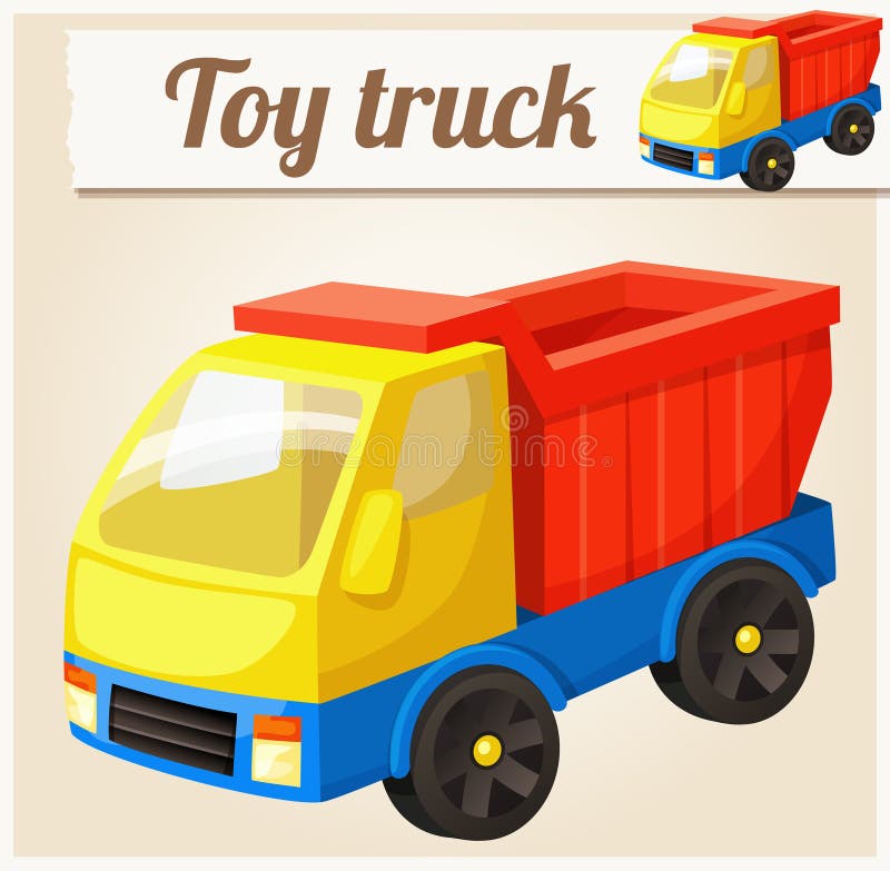 Toy truck. Cartoon vector illustration