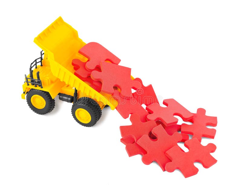 Toy truck with puzzle stock photo. Image of auto, creativity 15951312