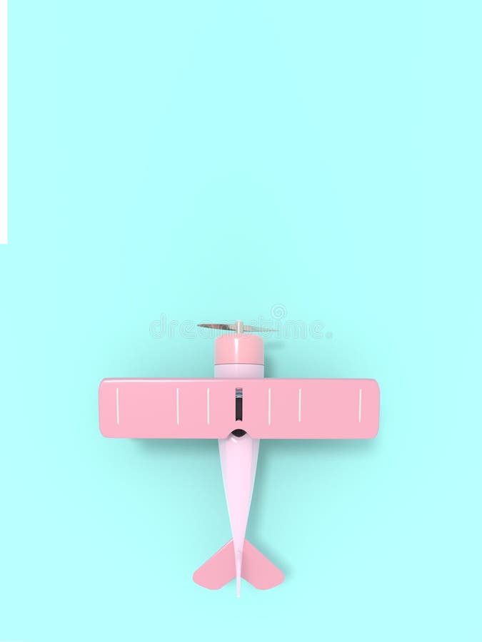 Toy Vintage Aircraft. Illustration with Empty Place for Text. 3D ...