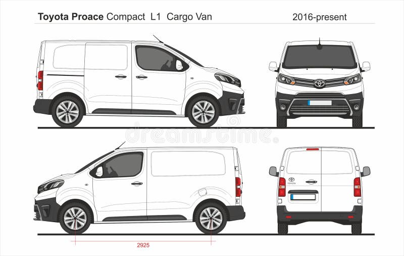 Toyota Proace Cargo Compact Van L1 2016-gegenwärtig Redaktionelles Foto -  Illustration von schablone, fahrzeug: 164054311