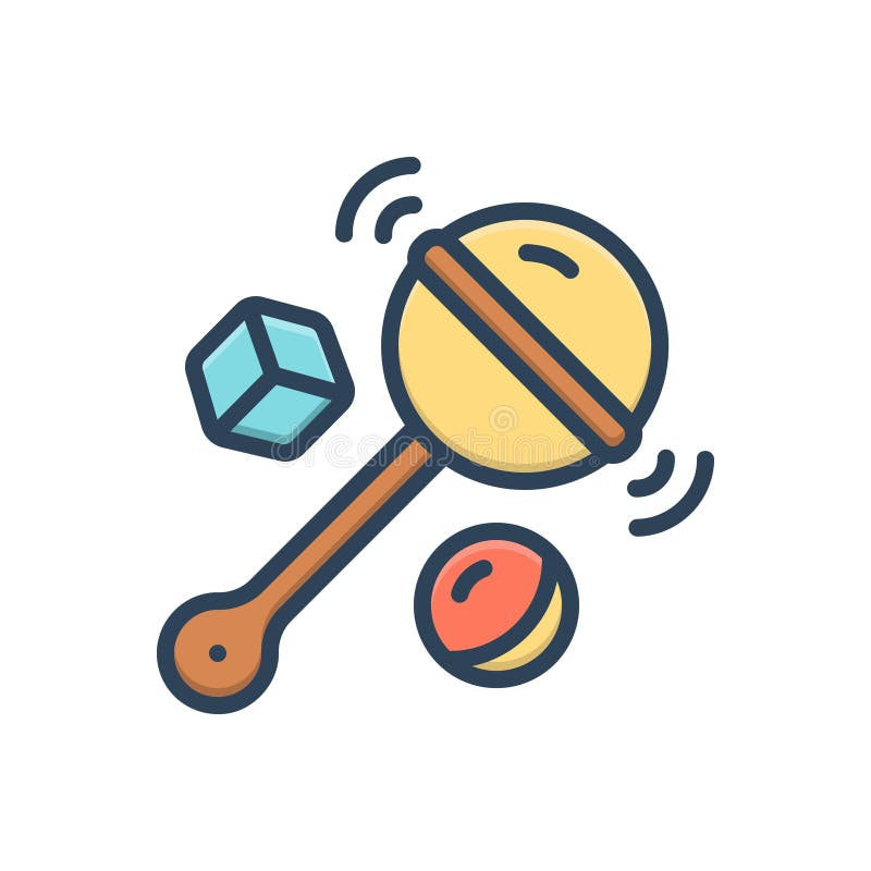 Color illustration icon for Toys, rattles and plaything royalty free illustration