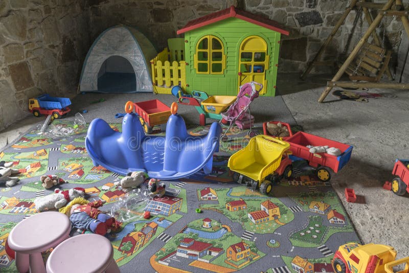 Toys room stock photo. Image of mess, ball, teddy, clothes 75408628