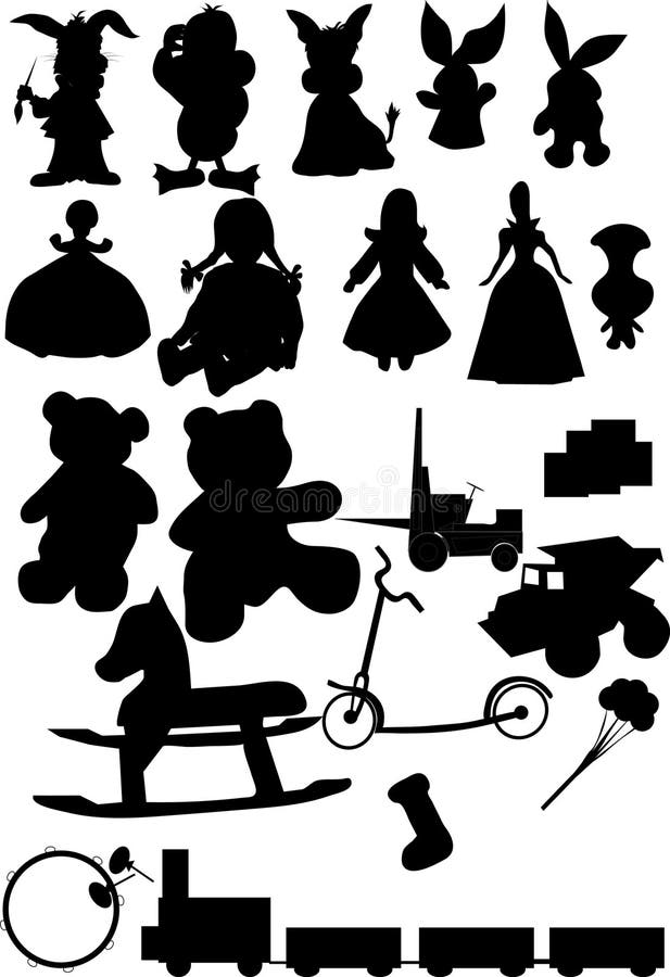 Toys silhouette vector