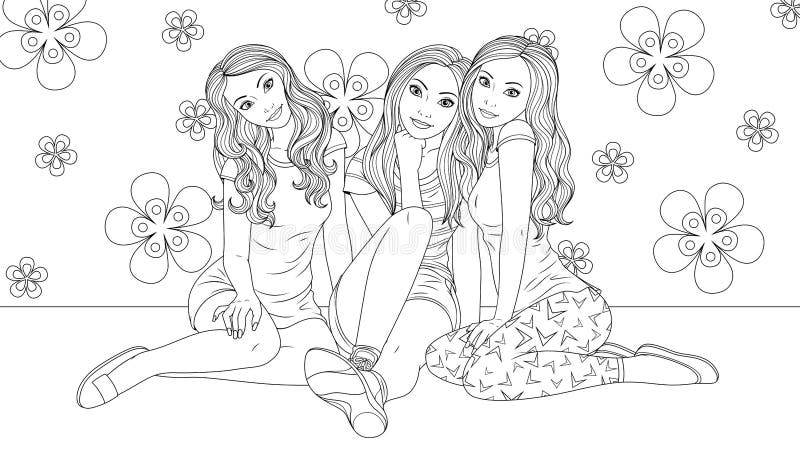 Desenho e Imagem BFF Juntos para Colorir e Imprimir Grátis para Adultos e  Crianças (Meninas e Meninos) 