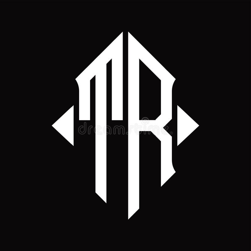 Tr logotyp monogram med isolerad designmall för skyddsform vektor illustrationer
