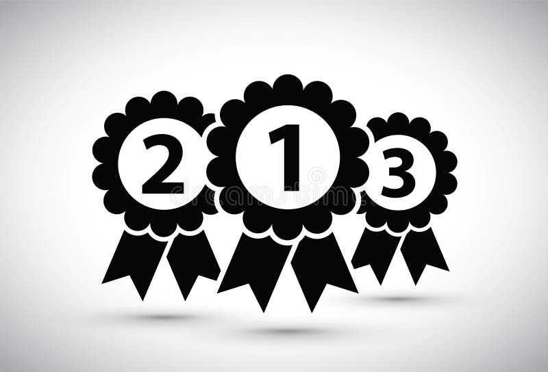 Tr? s medalhas superiores ilustração royalty free