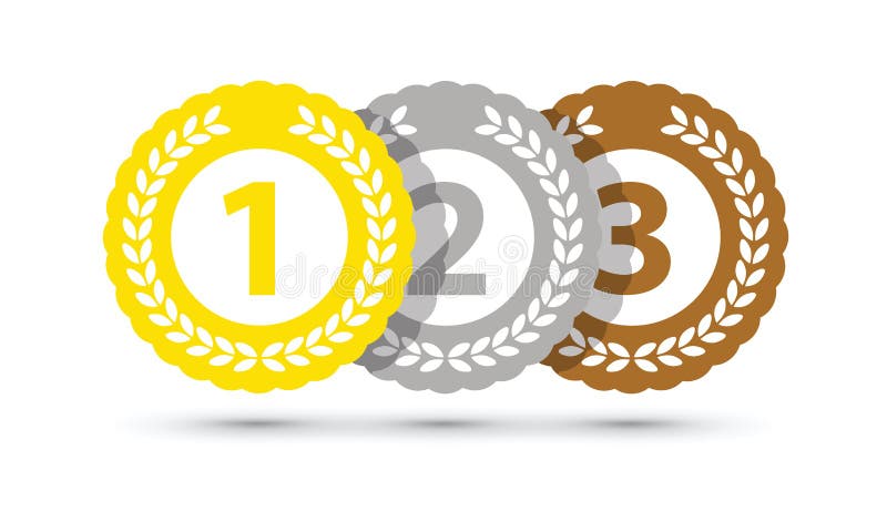 Tr? s medalhas superiores ilustração royalty free