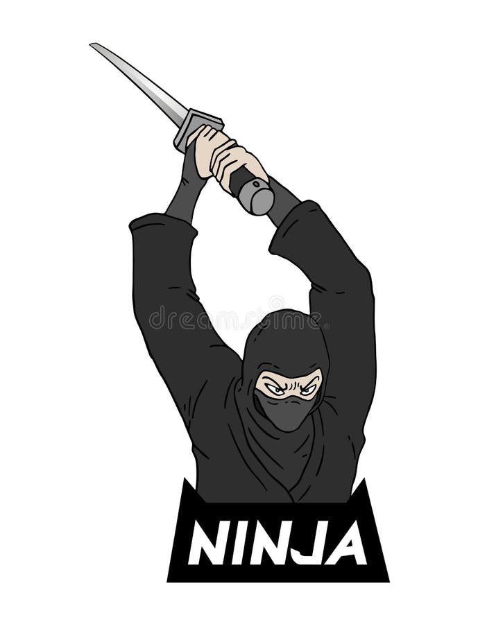 O ataque do gato ninja com o logotipo de design da mascote shuriken esport