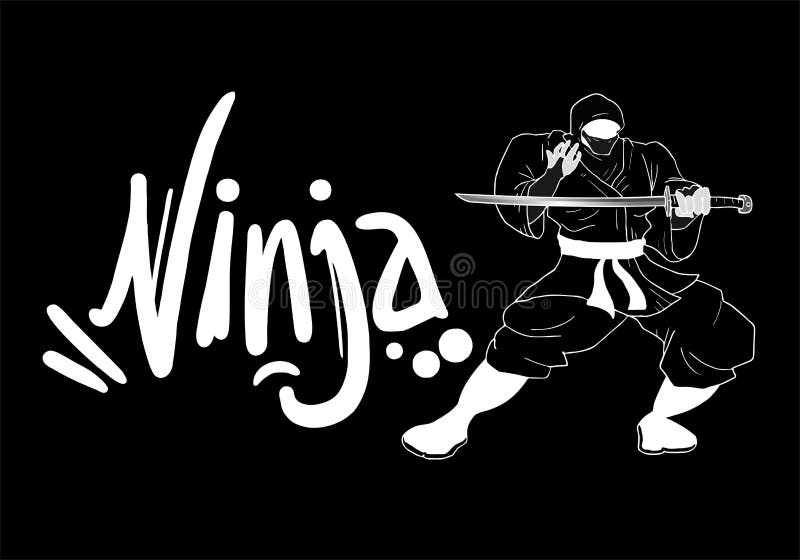Logotipo Ninja Em Círculo Simples Com Cor Preta E Branca Ilustração do  Vetor - Ilustração de desenho, cartaz: 217868522