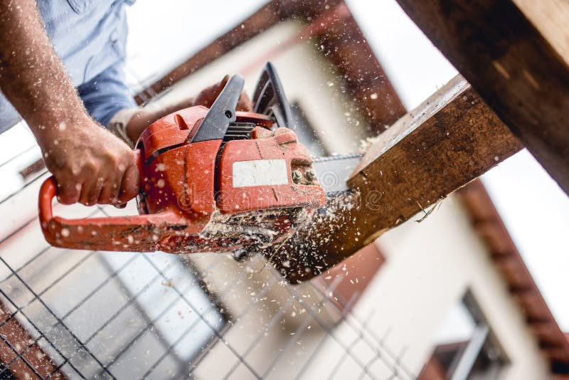 Material De Construcción Hecho De Palos De Madera Mecanizados