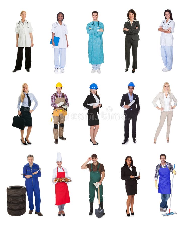 Trabajadores profesionales, hombre de negocios, cocineros, doctores, foto de archivo libre de regalías Trabajadores profesionales, hombre de negocios, cocineros, doctores, foto de archivo libre de regalías