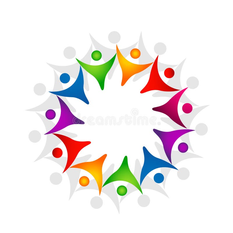 Trabajo del equipo de la uni?n de la gente que celebra dise?o sano del logotipo del elemento del icono del s?mbolo del logotipo d stock de ilustración Trabajo del equipo de la uni?n de la gente que celebra dise?o sano del logotipo del elemento del icono del s?mbolo del logotipo d stock de ilustración
