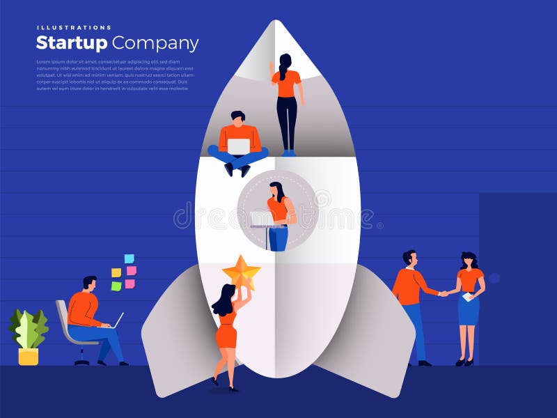Trabajo en equipo de Stratup Company ilustración del vector Trabajo en equipo de Stratup Company ilustración del vector