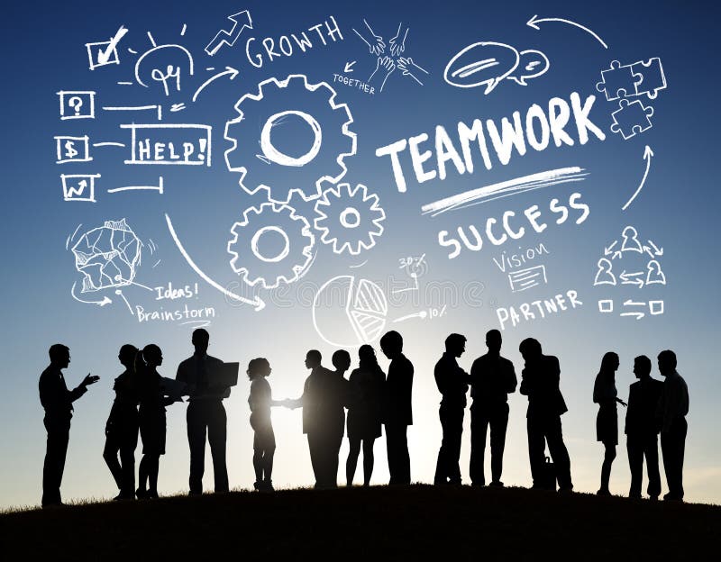 Trabajo en equipo Team Together Collaboration Business Communication Outd foto de archivo