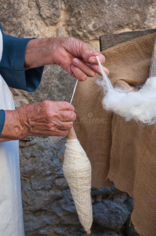 Crafts Wool Spinning hands detail. Crafts Wool Spinning hands detail