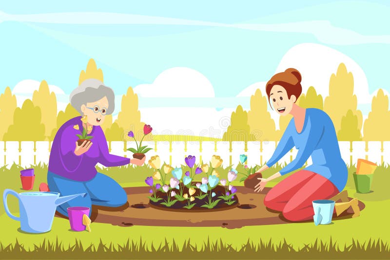 Trabalho em equipe, agricultura, jardinagem, plantação, conceito da natureza ilustração do vetor Trabalho em equipe, agricultura, jardinagem, plantação, conceito da natureza ilustração do vetor