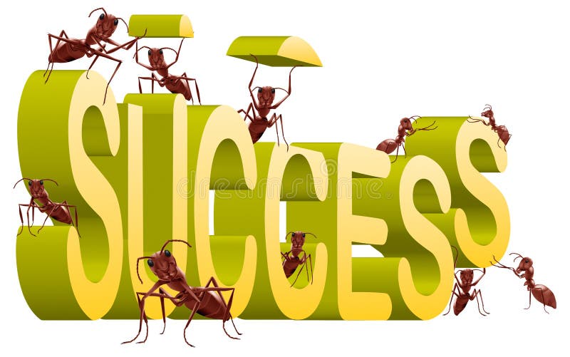 A trabalhar no sucesso, construindo, criando sucesso ilustração do vetor