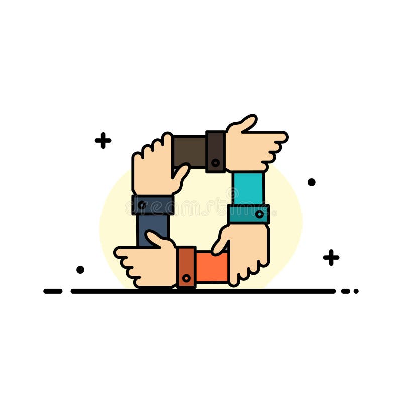 Trabalhos de equipe, negócio, colaboração, mãos, parceria, molde da bandeira do vetor do ícone de Team Business Flat Line Filled ilustração stock Trabalhos de equipe, negócio, colaboração, mãos, parceria, molde da bandeira do vetor do ícone de Team Business Flat Line Filled ilustração stock
