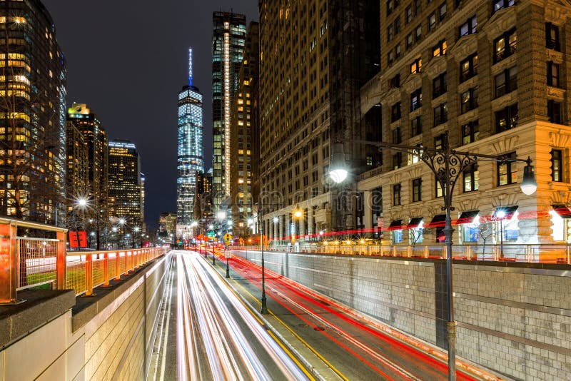 Tracce di traffico in New York del centro fotografia stock libera da diritti Tracce di traffico in New York del centro fotografia stock libera da diritti