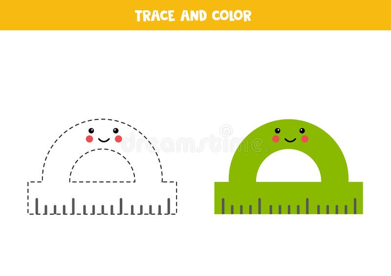 Trace and color for kids pencil with number Vector Image