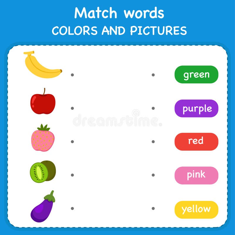Trace and Match Words with Pictures. Educational Worksheet for