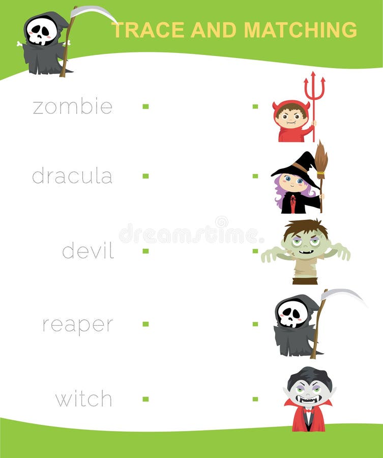 Worksheet Trace and Matching the Words with Images Educational Worksheet Trace and Matching the Words with Images Educational