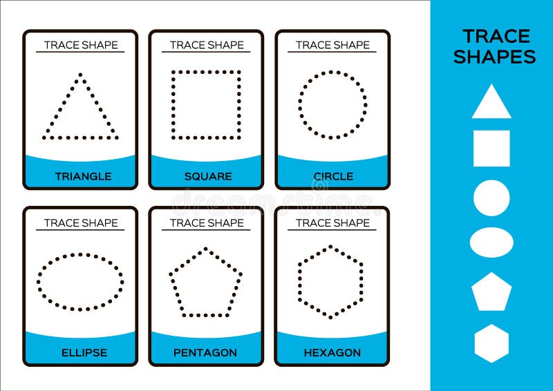 Vetor do Stock: Learn basic 2D shapes with their vocabulary names in  English. Colorful shape flash cards for preschool learning. Illustration of  a simple 2 dimensional flat shape symbol set for education.