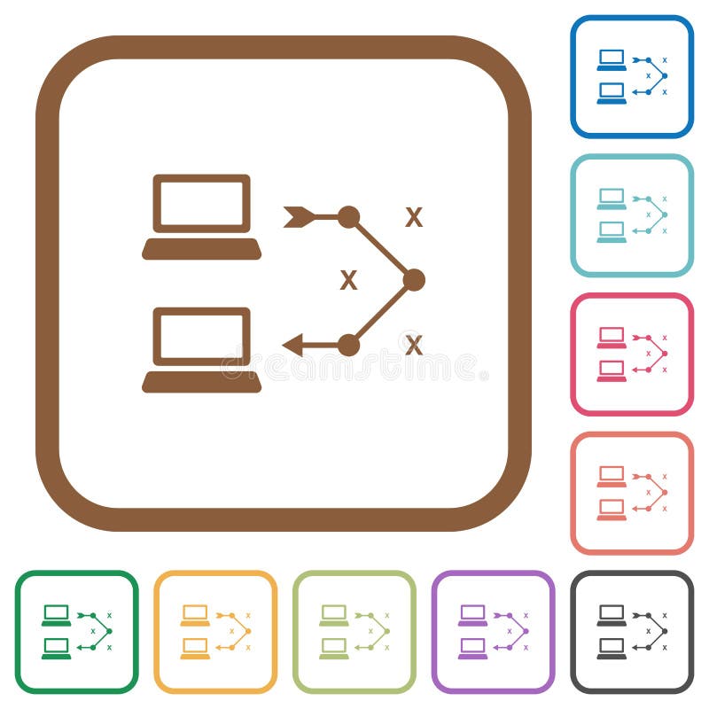 Traceroute remote computer simple icons vector illustration