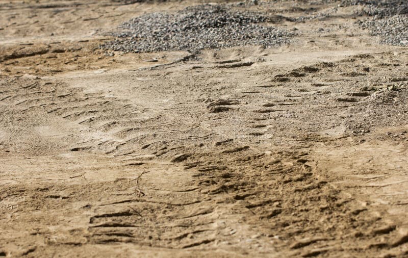 Traces of the Car Wheels on the Ground Stock Image Image of beach