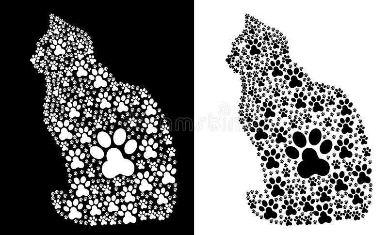Vector Animal Paw Print Stamp Cat Stock Vector (Royalty Free) 2110535708