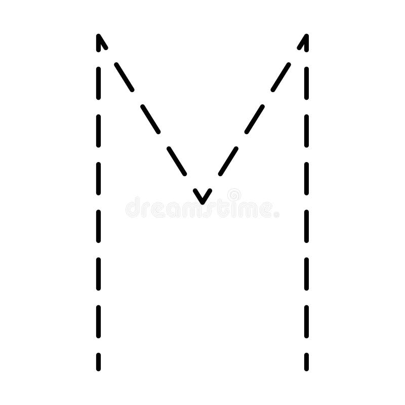 Tracing number 2 prewriting dotted line math Vector Image