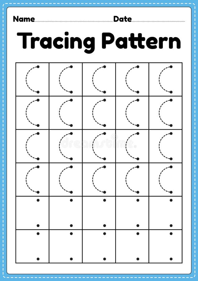 tracing pattern sleeping and standing lines worksheet for kindergarten preschool and montessori school kids to improve stock vector illustration of lines sheet 229867399
