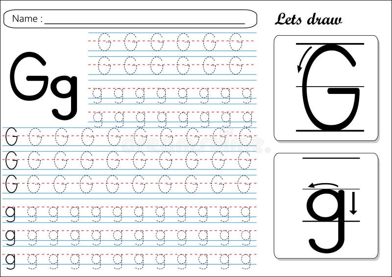 tracing letter g worksheets for preschool preschool
