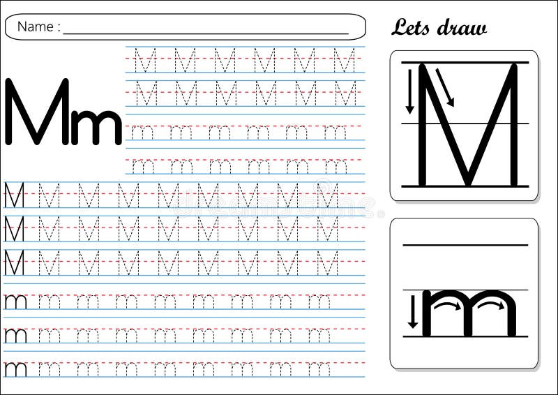 tracing worksheet mm stock vector illustration of practice 116047892