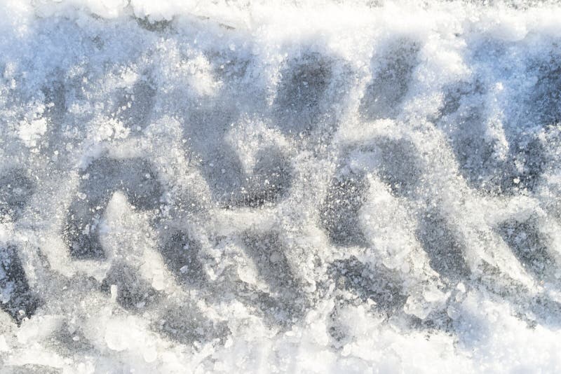 The Track on the Car on the Iced Snow Stock Photo - Image of texture ...