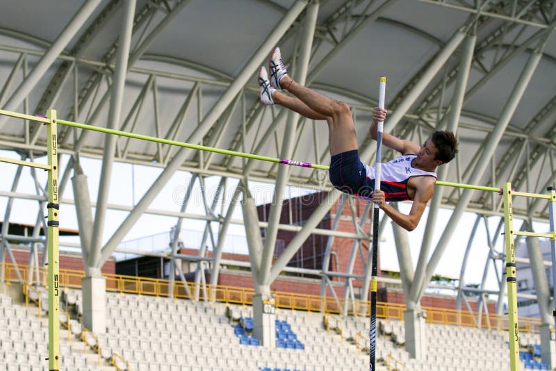 Track and field competition stock photo