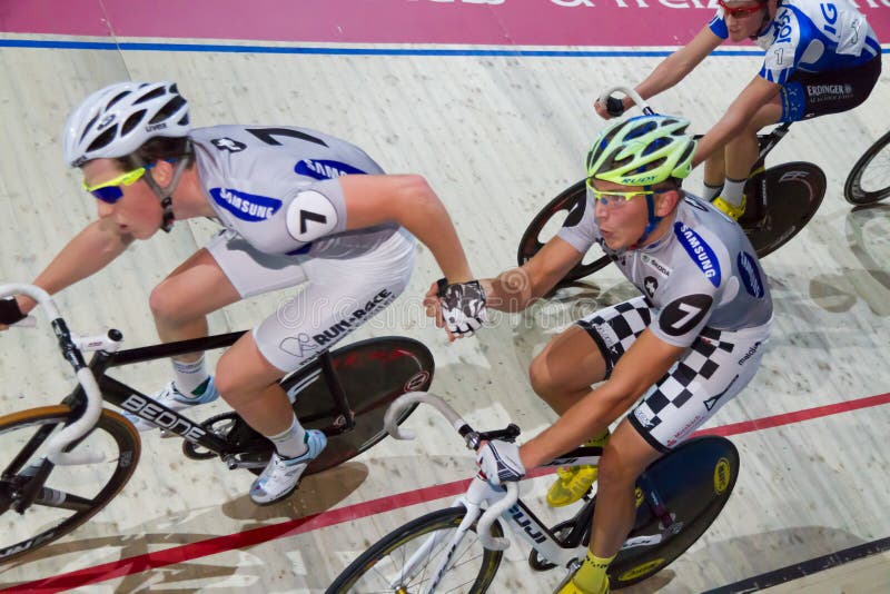 Track racer change lead royalty free stock image