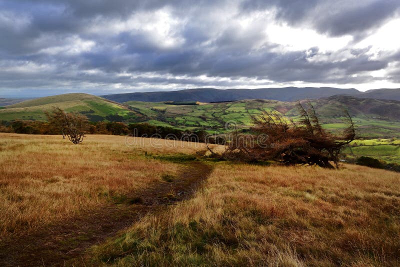 Sunllight on the Matterdale Fells. Sunllight on the Matterdale Fells