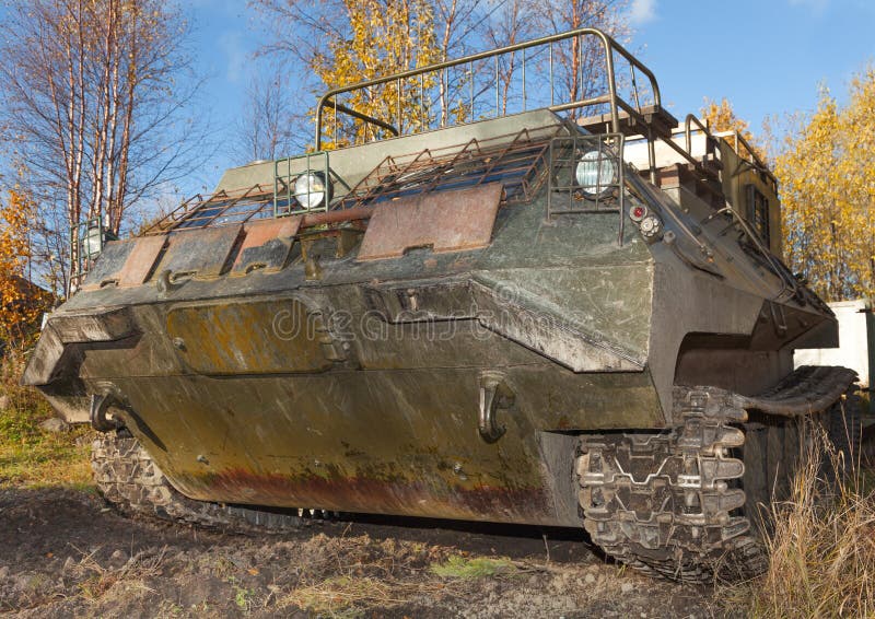 The Tracked Vehicle for Transportation of Soldiers Stock Photo Image