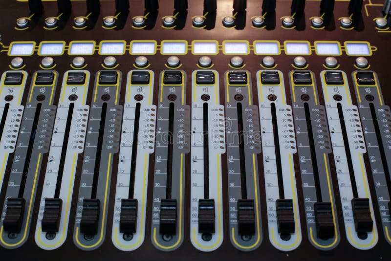 Tracks of the audio controller royalty free stock photo