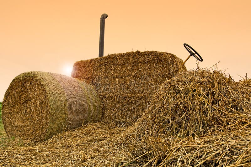 Tractor From Bales Of Straw Picture. Image 7046864