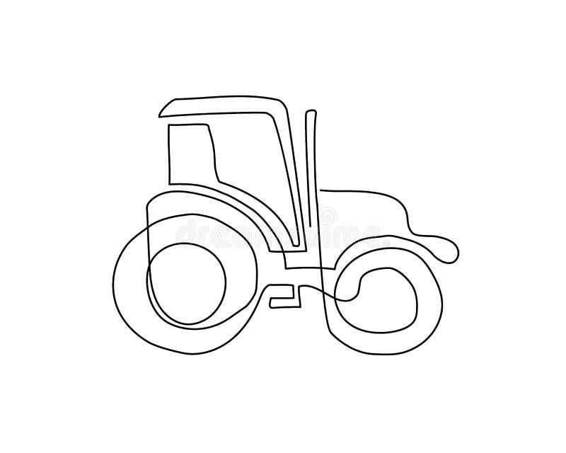 Continuous Line Drawing Tractor Stock Illustrations – 65 Continuous ...