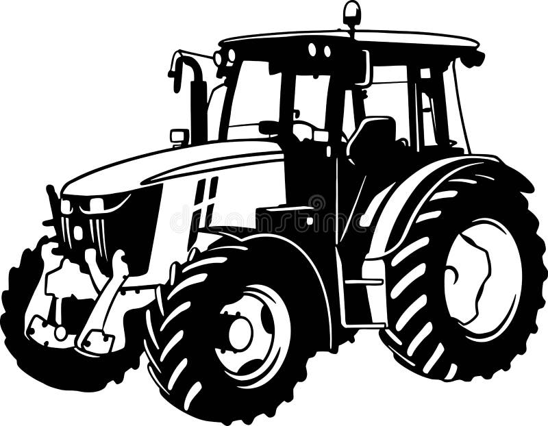 Tractor - Farm Tractor, Farming Vehicle - Farming Vehicle Stencil Stock ...