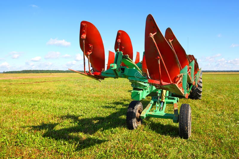 Tractor on a farmer field stock photo