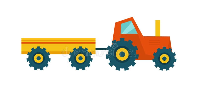 Tractor met Aanhangwagen Vectorillustratie vector illustratie