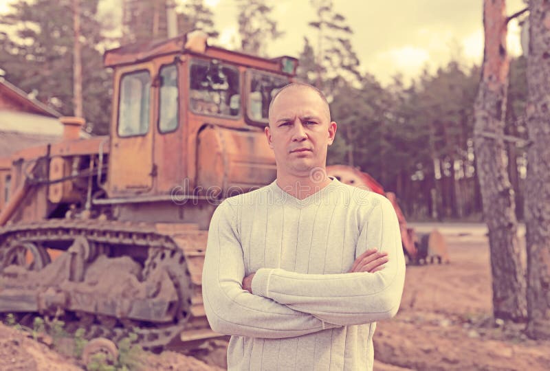 Tractor Operator at Workplace Stock Image Image of machines, labourer
