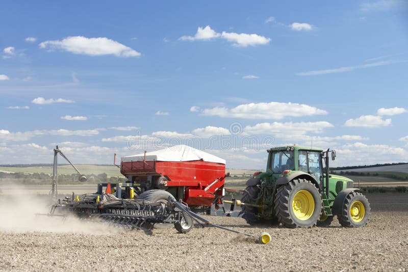 Tractor Planting Seed In Field Editorial Photography Image 9387987