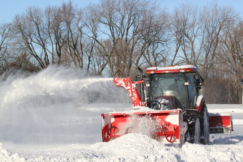 Tractor snow blower stock image. Image of snowdrift, snowfall - 18162295